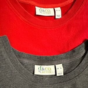 Denim & Co tunics (2) red and dark gray XL with pockets